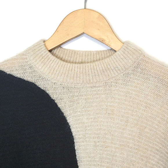 And Other Stories Yin Yang Colorblock Alpaca Wool Crew Neck Sweater Size XS - Picture 5 of 16